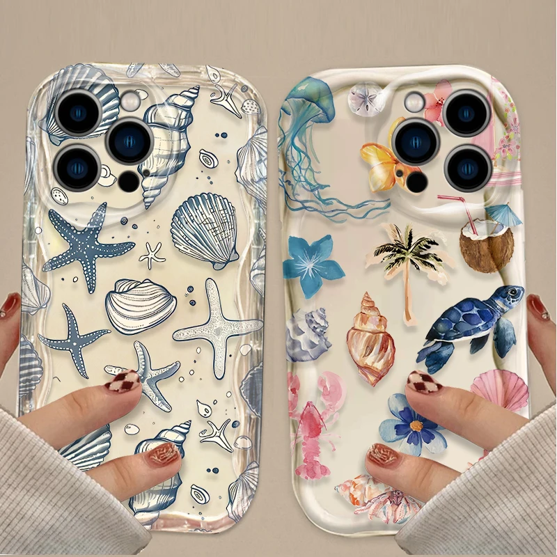 Colorful Marine Organism Soft Silicone Phone Case Cover