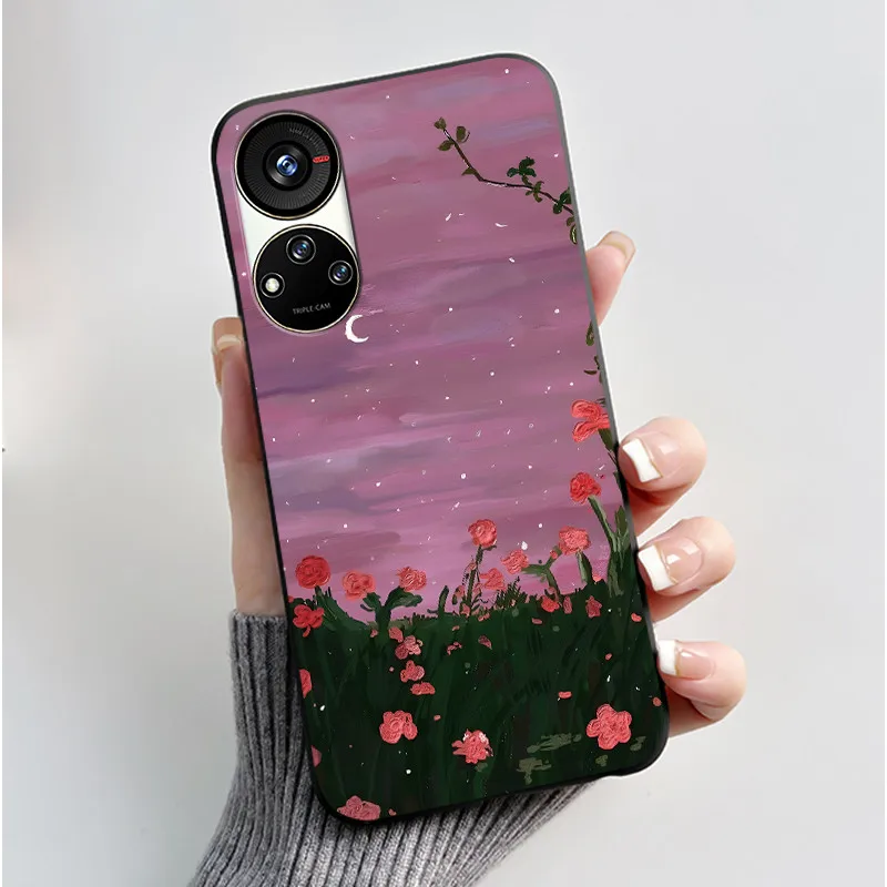 Cute Cartoon Soft Silicone Protective Phone Case - Black