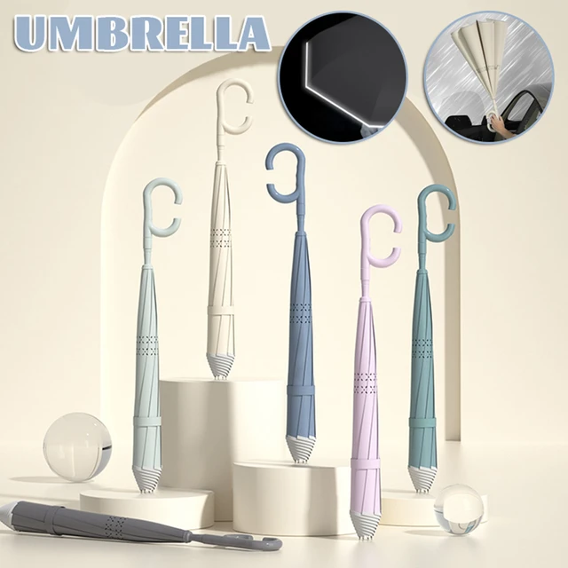 Ombrelli automatici pieghevoli inversi ombrello con manico a forma di C  impermeabile a doppio strato ombrelli resistenti al vento e all'acqua per  esterni - AliExpress