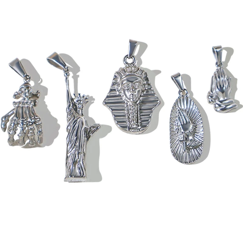 MODAGIRL New York Statue of Liberty with Torch and Book Charm Pharaoh Ancient Egypt Pendant Stainless Steel Jewelry Accessories 3