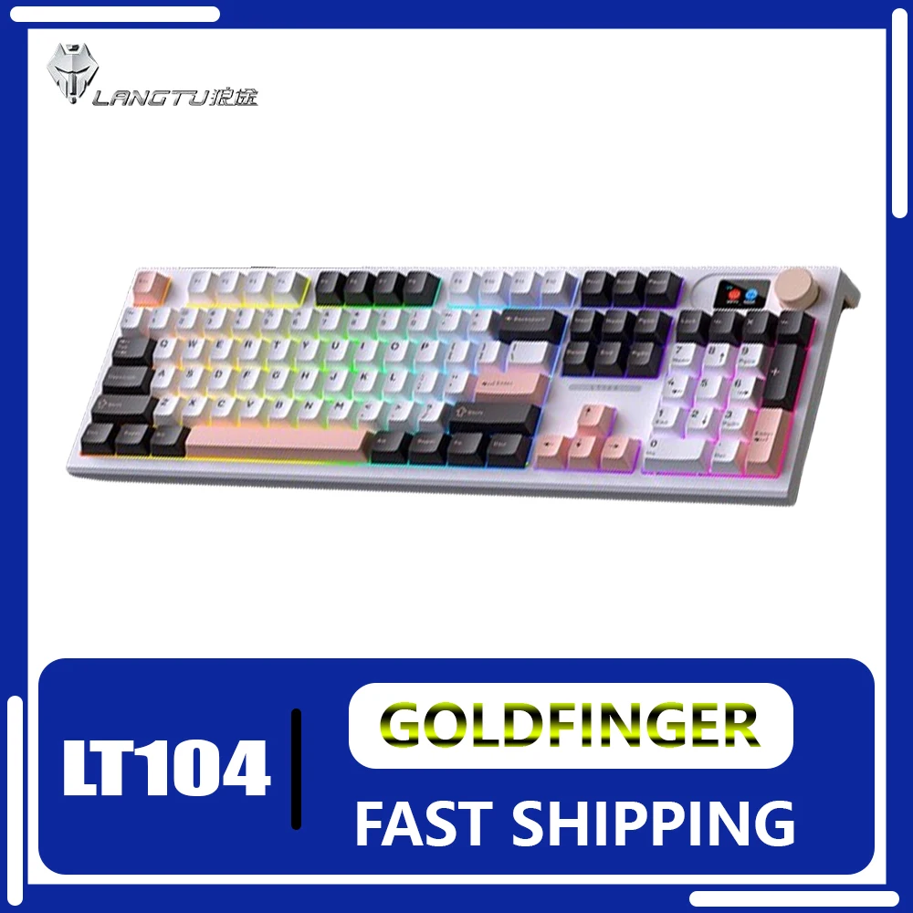 

Langtu Lt104 Mechanical Keyboard 2.4G Wireless Bluetooth Wired RGB HotSwap 104Key Keyboard Pc Accessories Gamer Office Man Gifts