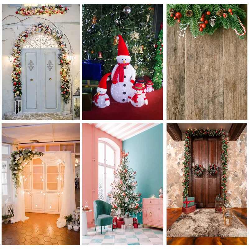 

Christmas Theme Photography Background Christmas tree Fireplace Children Portrait Backdrops For Photo Studio Props 2299 SDJ-07