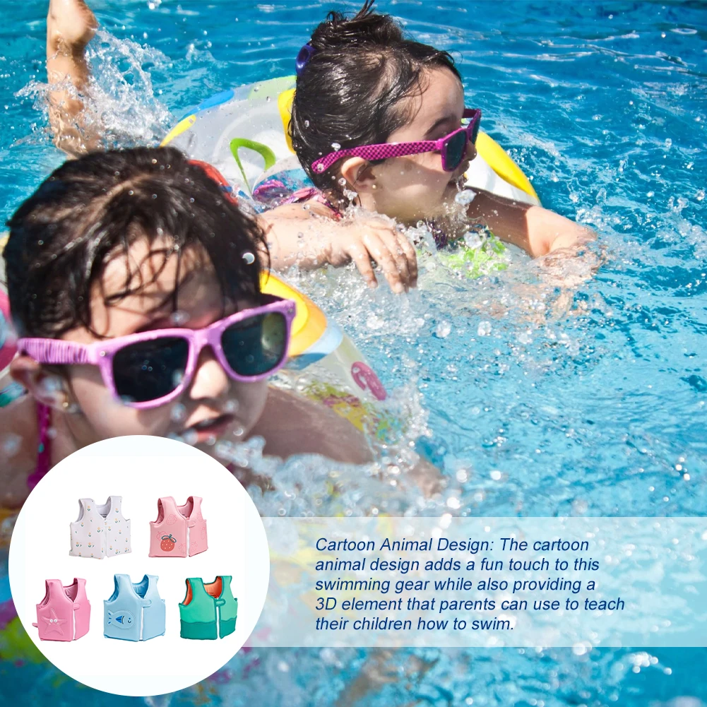 2-6 Years Old Kids Life Jacket Swim Aid Life Vest Cute Floating Vest Child Safety Barrier Kayak Beach Swimming Pool Accessories