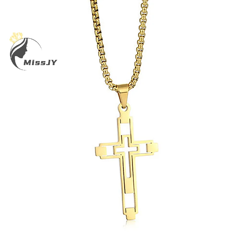 

Classic Cross Necklace Beautiful Vintage Jesus Christian Lucky Versatile Clavicle Chain Pendant Party Favor Fashion Jewelry