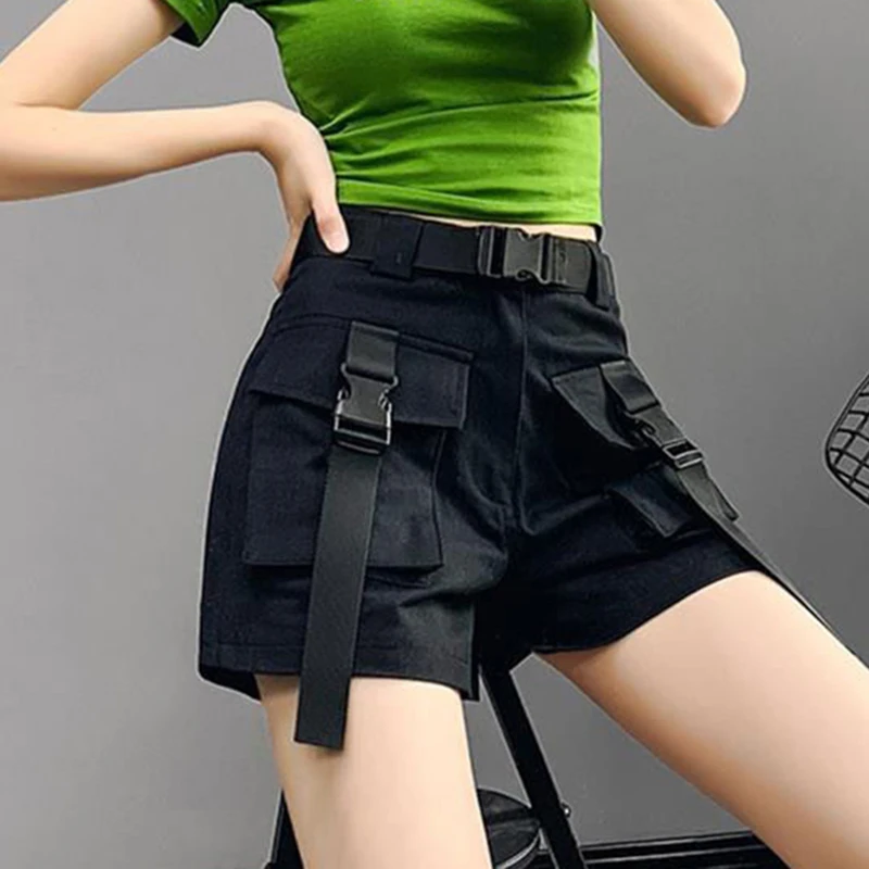 

Cargo Quick Dry Shorts Women with Belts Harajuku Y2K Summer Big Pockets Loose Shorts Fashion Casual Straight High Street Pants