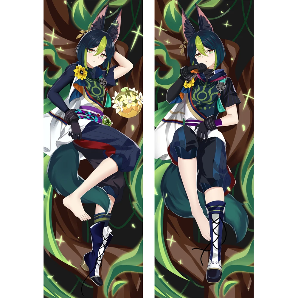 

Anime Genshin Impact Tighnari Dakimakura Hugging Pillowcase 2-Side Printed Pillow Cover Peach Skin 2Way Tricot Home Bedding