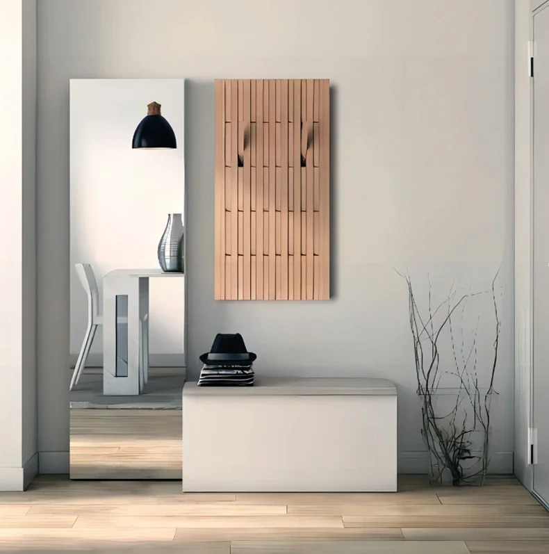 Description Picture 2 of itemLarge Wall Coat Rack Wood Closet Set for Clothes Racks Hanger Shelf Piano Keys Wall Hanger Organizer Dressing Rooms Furniture