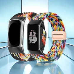 Nylon Woven Strap Set - Adjustable Replacement Wristbands - Fitbit Charge 5 6 (Pack - 8)
