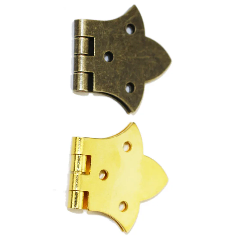 Bronze Gold Mini Wooden Box Hinge Zinc Alloy Cabinet Hardware Antique hinges for Jewelry Gift Wine case 2pcs with Screw