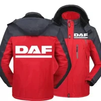 Veste d'hiver pour hommes avec Logo DAF Trucks, manteau chaud en velours épais, coupe-vent à capuche, manteau décontracté pour l'alpinisme 1