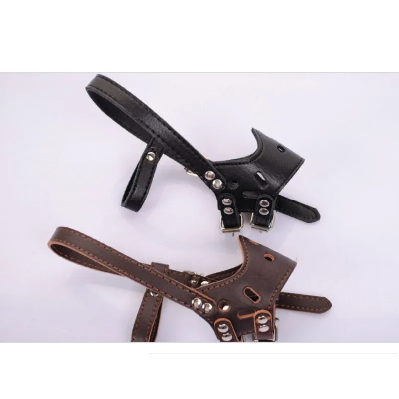 Soft Leather Muzzle for Dogs Anti-Biting Secure Adjustable & Breathable Pet Small Large Dogs Muzzle Allows Drinking & Eating dog muzzle