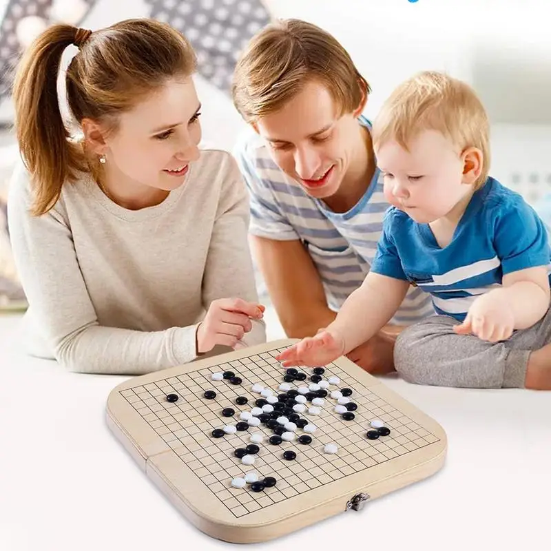 Go Game Set Chinese Weiqi Go Game Board Folding Table Go Chess Set Toy Go Game Wood Go Game Portable Board Game Chess Pieces Che 5
