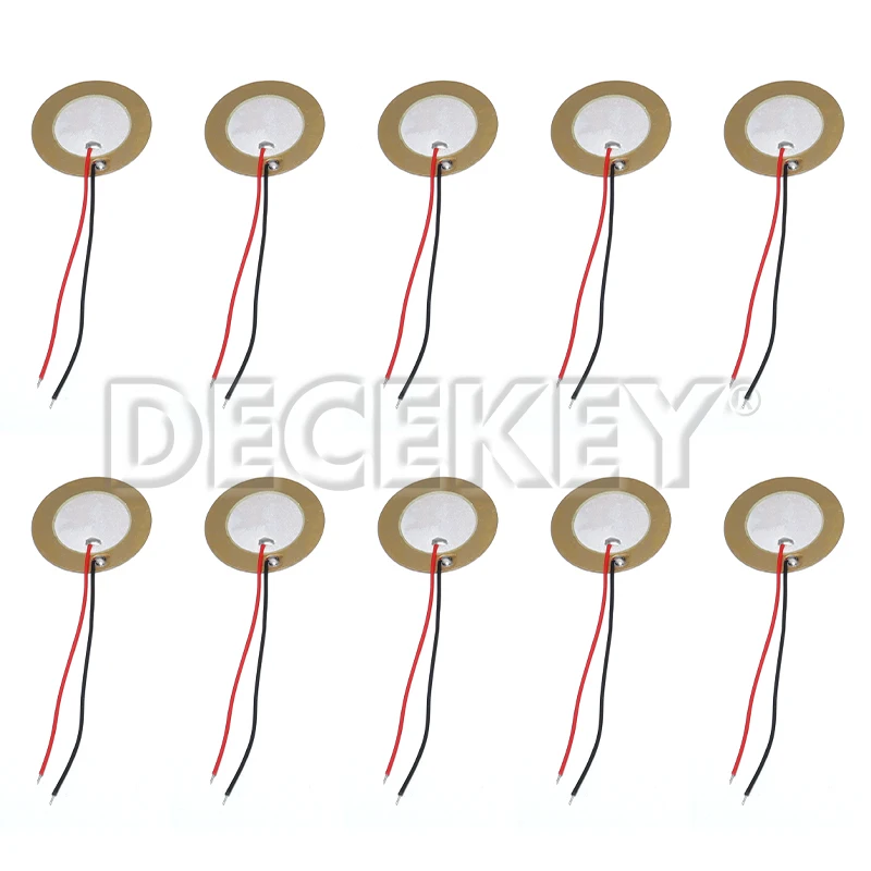 5/10/20PCS 버저 압전 피에조 세라믹 웨이퍼 플레이트 피에조 요소 직경 12MM 15MM 18MM 20MM 27MM 35MM 50MM 와이어 포함