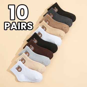 10 Pairs Cartoon Bear Patterned Baby Socks for Boys And Girls Versatile Comfortable Daily Wear Socks 1