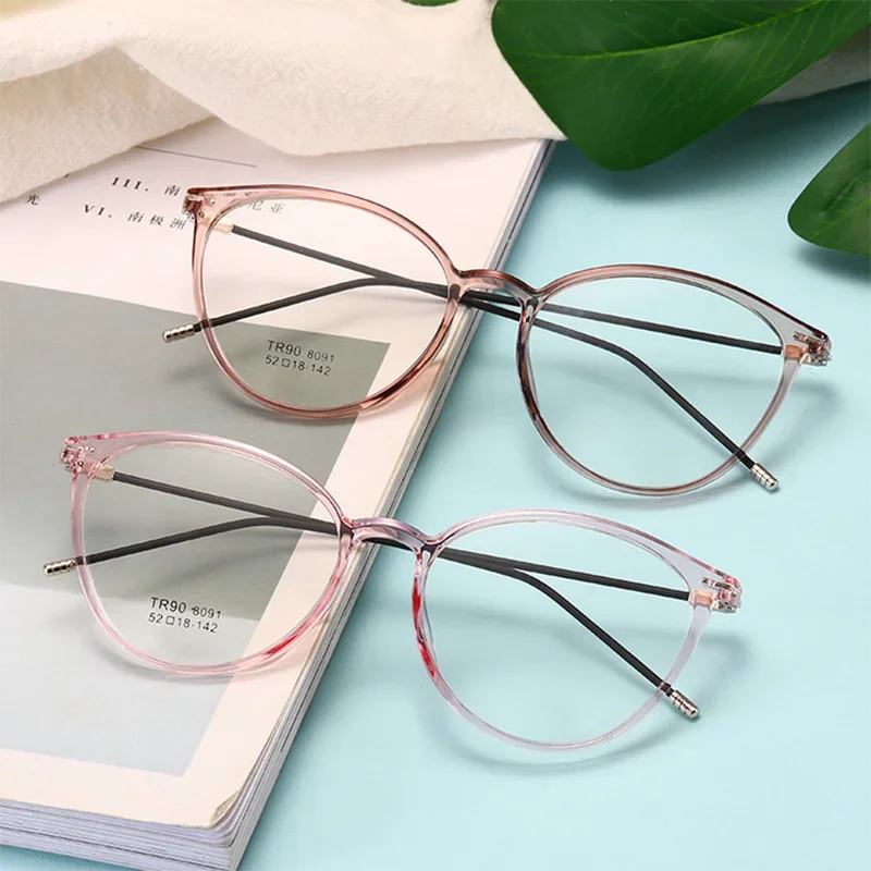 Square Finished Myopia Glasses Round Women Men Metal Thin Legs Short Sight Spectacles Prescription -0.5 -1.0 -1.5 -2.0 To -9.0 6