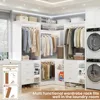 Closet System with 6 Drawers, 4 Hanging Rods & Corner Tower, Corner Closet System with Hanging, 92.6" L-Shaped Walk-In Wardrobe 2