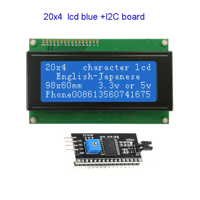 2004A 20x4 IIC I2C LCD Display Blue White Green Screen RGB