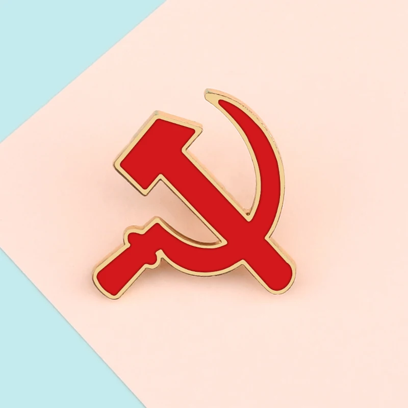 Broches en émail avec marteau faucille rouge, symbole rétro urss, broche du communisme soviétique pour femmes et hommes, épingle à revers, vêtements, chapeau, icône, Badge, bijoux