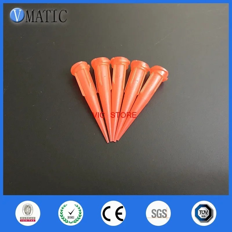 100Pcs 25G Red TT Liquid Dispenser Needles Plastic Tapered Tips