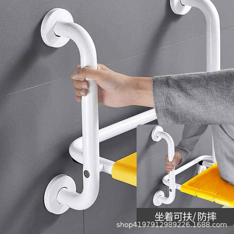 Elderly Bathroom Folding Stool Wall Shower Chair Elderly Safety Wall Chair Disabled Accessible Shower Stool 2