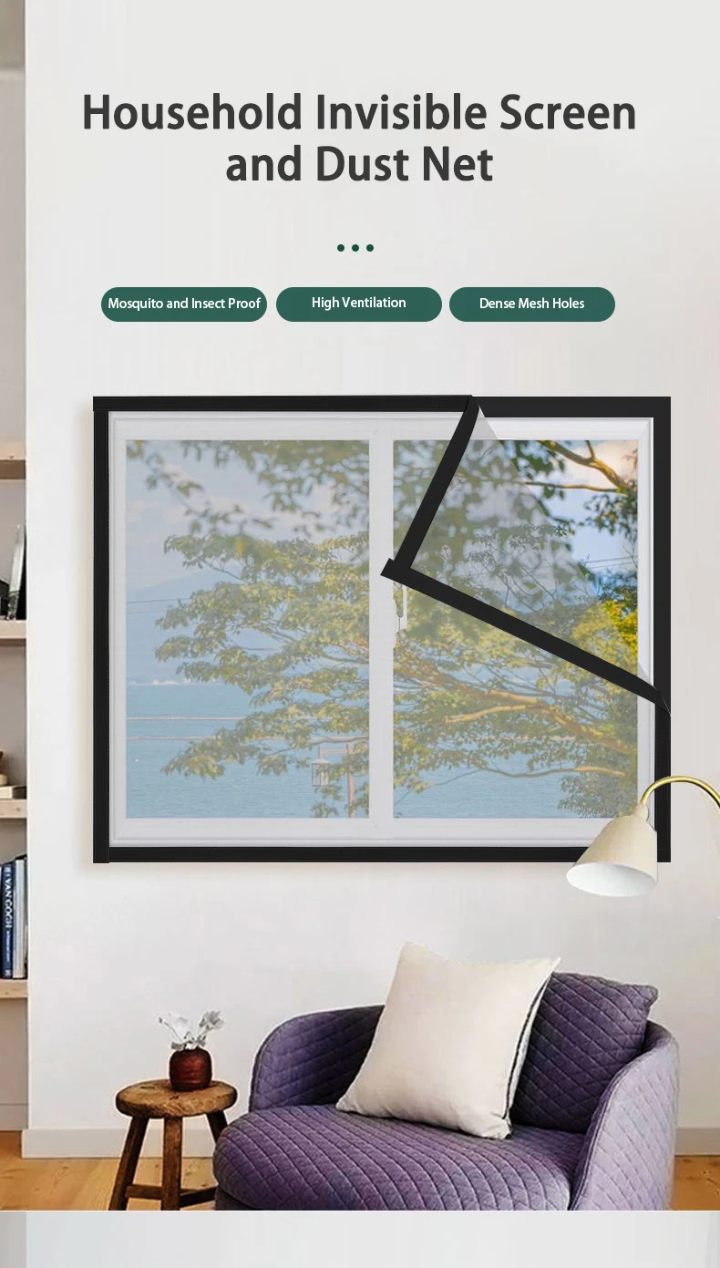 Description Picture 4 of itemCustomizable Indoor Mosquito & Insect Net for Windows & Doors - Safe for Babies & Family, Self-Adhesive, Reusable PP Nano Screen