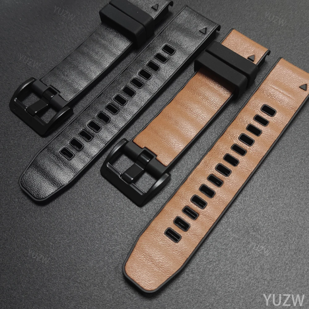 QuickFit Leather & Silicone Sport Watchband Bracelet