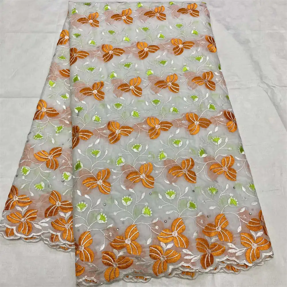 

Swiss Voile Lace in Switzerland 2022 Nigerian Embroidered Cotton Lace Fabric African Lace Fabric For Wedding Dress L74-18