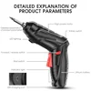 2/47pcs 3.6V Screwdriver Kit Rechargeable Lithium Battery Cordless Electric Screwdriver Drill Kit Folding Home Power Tools 4
