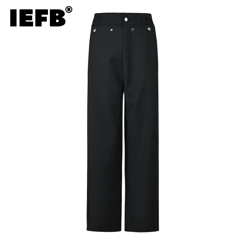 

IEFB Men's Trousers Personality Niche Design Casual Pants Solid Color Korean Style Fashion Baggy Straught Streetwear New CPG0520