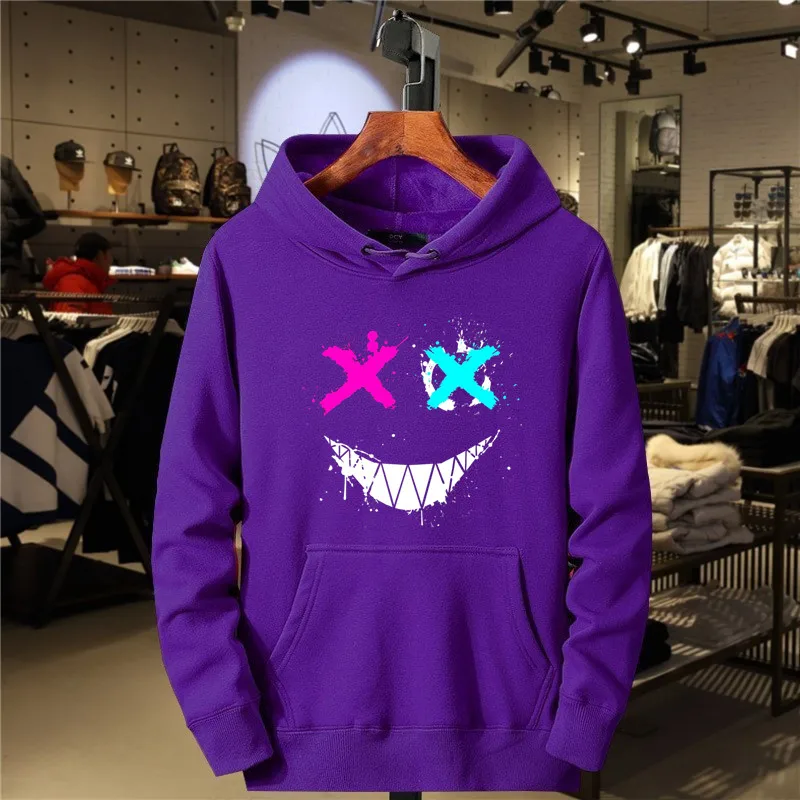 음모 스마일 프린팅 남성 후디, 힙합 따뜻한 플리스 후디, 하라주쿠 캐주얼 가을 후디 패션, 빅 사이즈 운동복  Best5