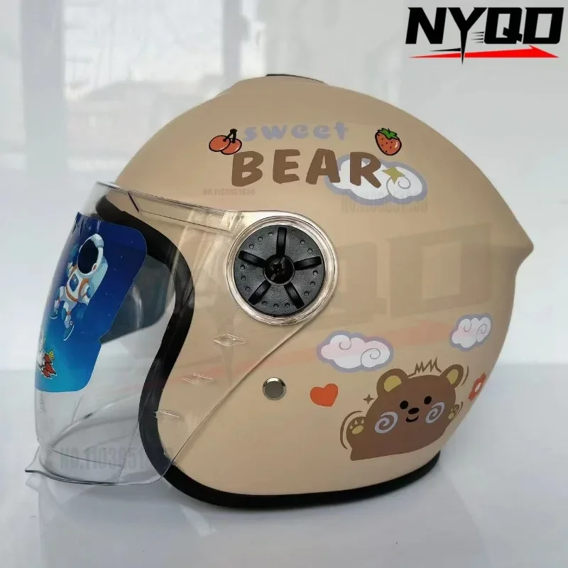 Kinderen Leuke Helm Street Bike Helm DOT/ECE Certificering Motor Half Helm Scooter Elektrische Motorfietsen Helmen voor 3~15 jaar Meisjes Jongens D,46-54CM