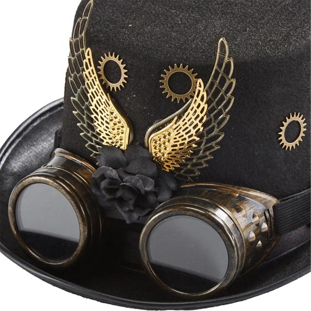 Steampunk piloto aviador gafas de disfraz sombrero accesorio adultos gafas  Halloween Vintage atrezo de adorno para hombres y mujeres - AliExpress