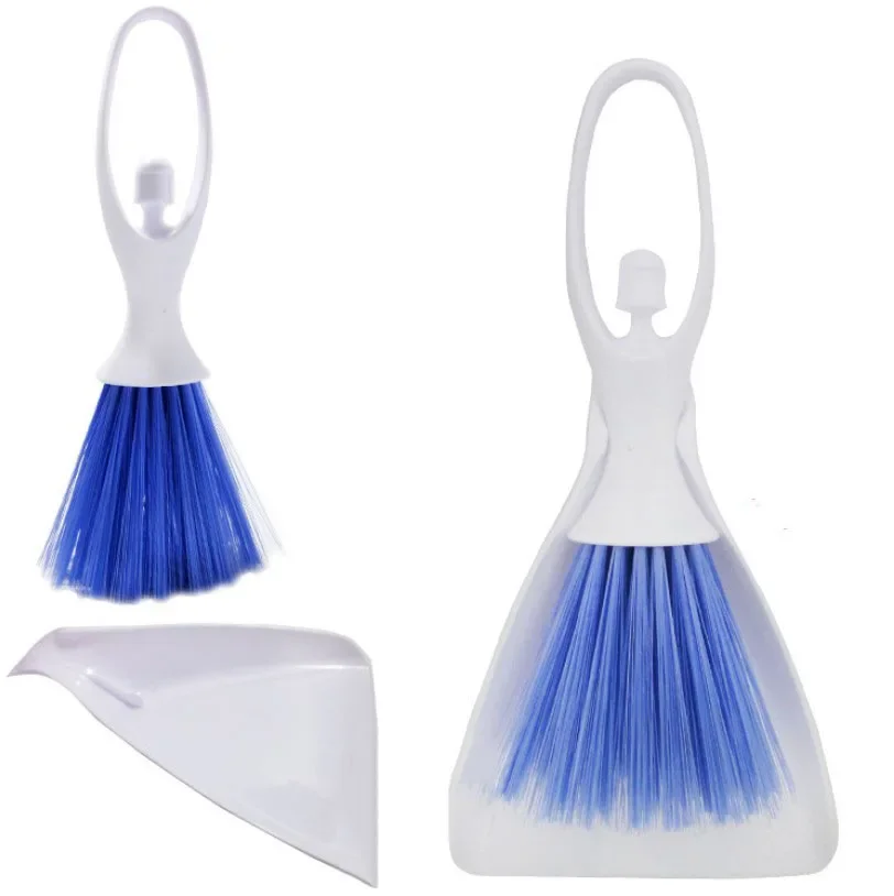 Outdoor Pet Poop Scooper Shovel Sweeper Scoop Mini Pet Feces Cleaning Accessories Plastic White Broom and Dustpan Home Use