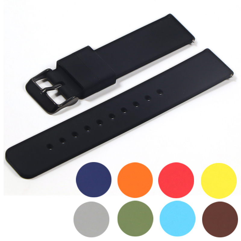 14mm 16mm 18mm 20mm 22mm  Silicone Band Strap Quick Release Watchband Bracelet for Smart Watch