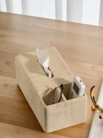 Natural Cave Stone Material Tissue Box Light Luxury Wabi-Sabi Multifunction Tissue Box Home Living Room Decoration Storage Box 1