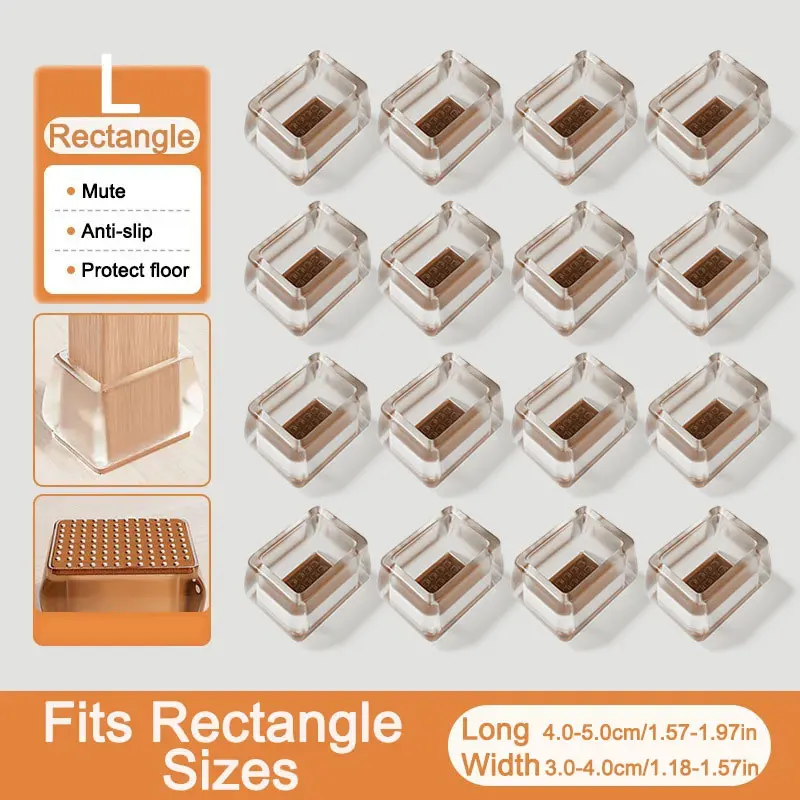 Silicone Furniture Leg Protectors with Felt Pads - Floor-Safe Chair and Table Foot Covers (24/4 Pack)