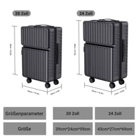 Ensemble de bagages de voyage 20 pouces 24 pouces, valise rigide en ABS avec roulettes, serrure TSA, légère, durable, bagage à roulettes, ensemble de 2 pièces, homme femme 5