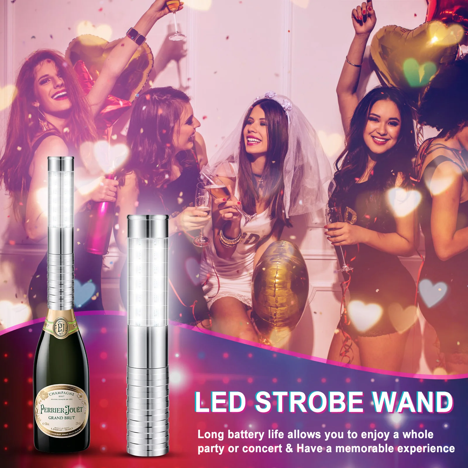 LED Strobe Baton Light LED Bottle Service Light LED Light Champagne Bottle Handheld Light for Outdoor Party Concert Events