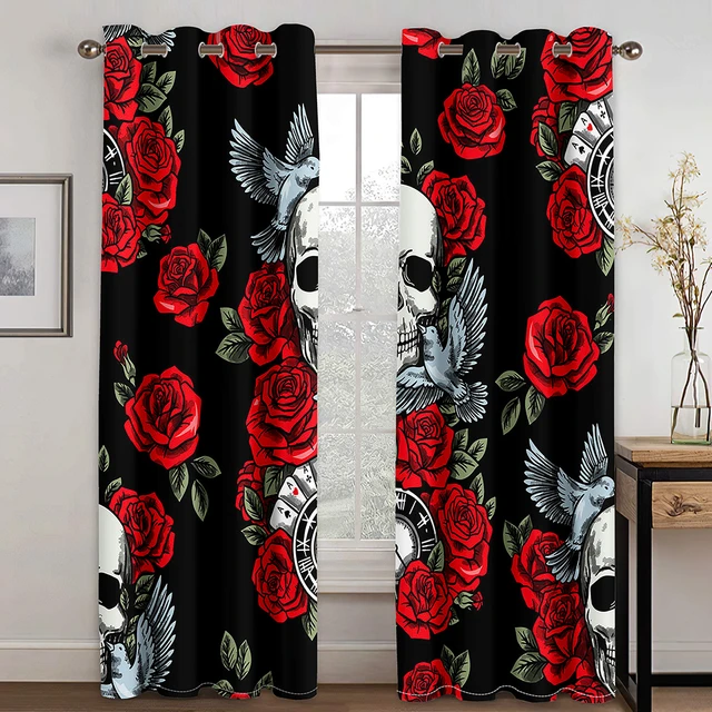 Rideaux fins pour salon et chambre à coucher, rideaux de fenêtre, décor de  drapé, pas cher, noir, rouge, rose, couple de modules, livraison gratuite,  2 pièces, 2023 - AliExpress