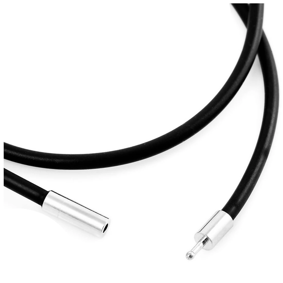 

2mm width Skin Rope Necklace Alloy Chain Necklace Black Silver Man Length 51cm