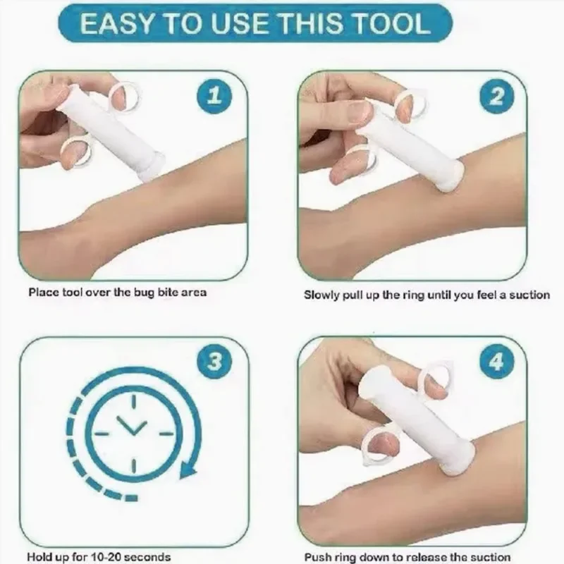 Insect Sting Sucker Outdoor Emergency Bee Wasp Bed Bug Sting Sucker Natural Detox First Aid Safety Tool