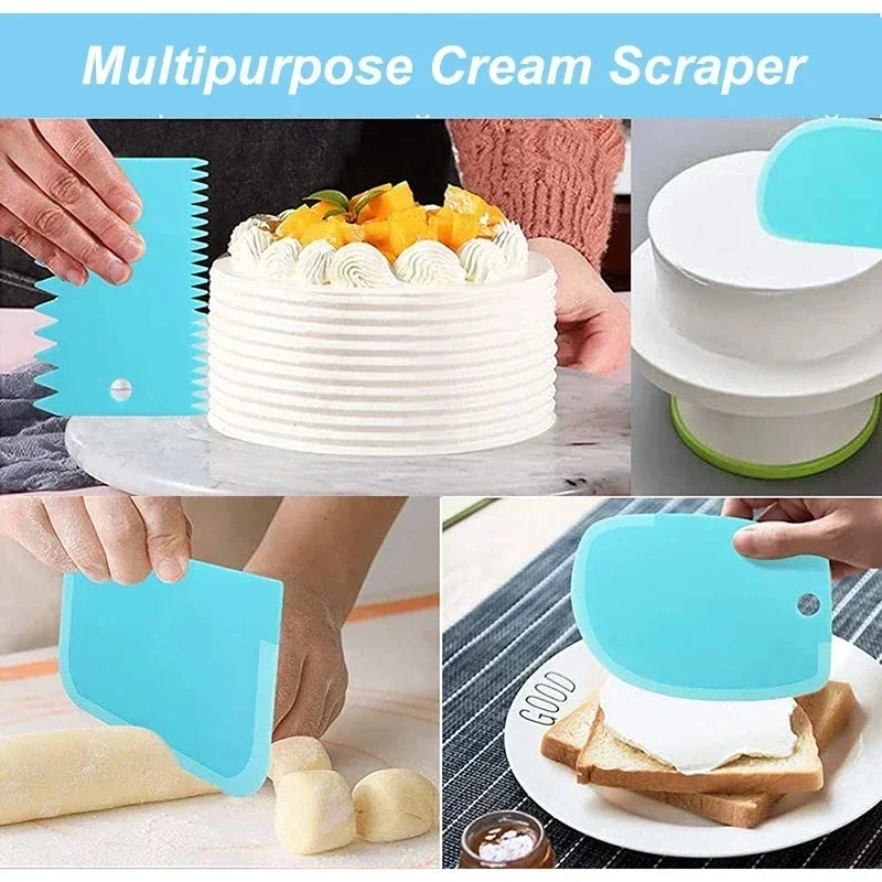 Cake Decorating Tools 28cm Anti-skid Plastic Cake Turntable Rotating Cake Decorating Tools Pastry Bags Nozzles Set Spatula Kitchen Gadget Sets cozinha