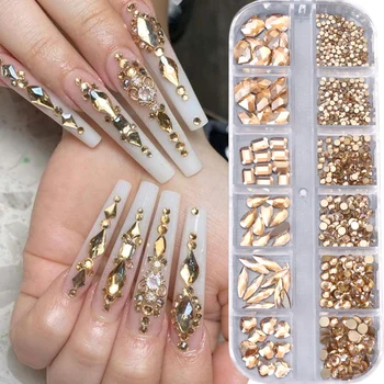 720-1000pcs-Champagne-Nail-Art-Rhinestones-5-10pcs-Shaped-Gem-75-120pcs-Mini-Diamond-Mixed-Sizes jpg