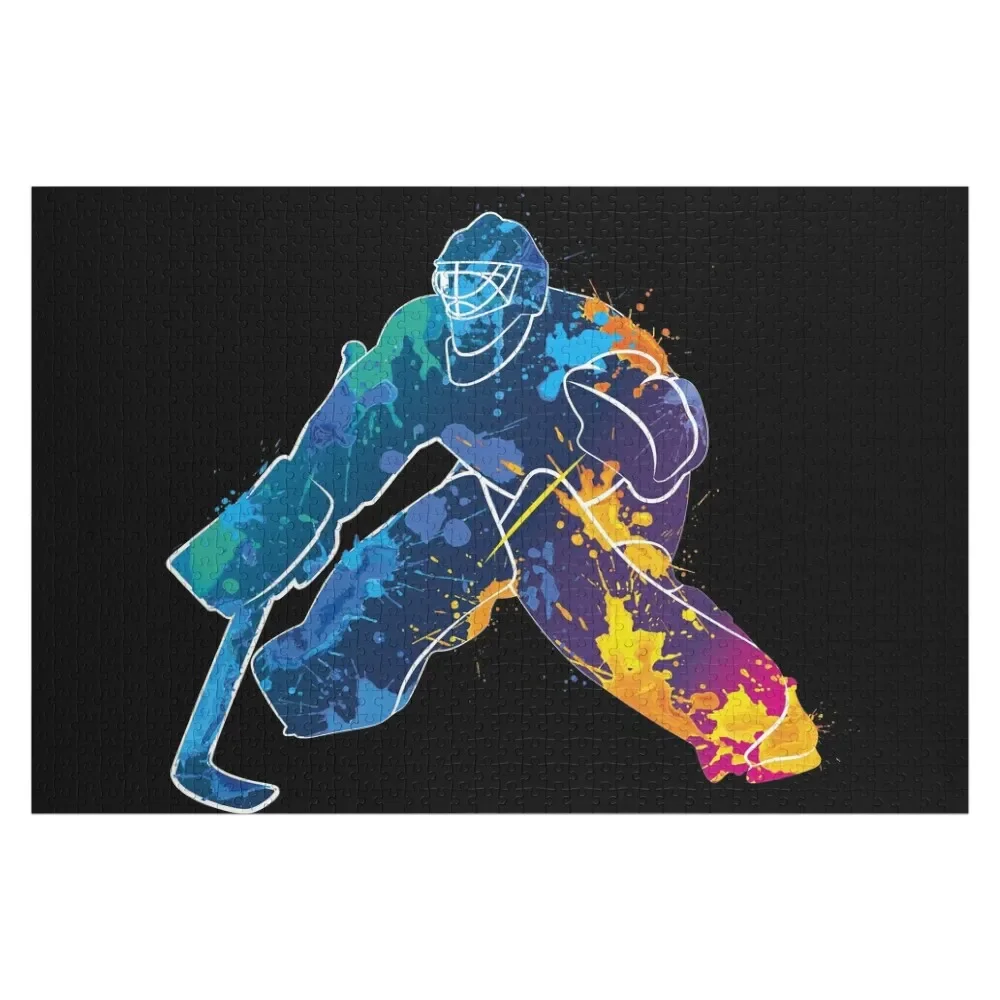 Ice Hockey Goalie Abstract Color Splash Design Jigsaw Puzzle Jigsaw Pieces Adults Children Works Of Art Puzzle disney dumbo collector s edition jigsaw puzzles disney cartoon diy large puzzle game unique design toys gift for kids for adults