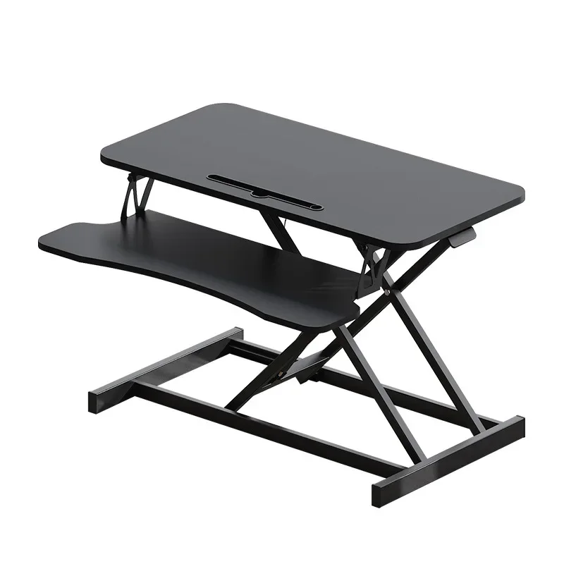 Height Adjustable Folding Standing Computer Desk with Keyboard Tray for Home Office Gaming Lift Laptop Table Stand Workbench