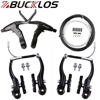 BUCKLOS Set freni a V per bicicletta Kit freni per cerchioni per mountain bike da strada Pinza freno a V per bicicletta/cavo/linea di leva che tira il freno del cerchione