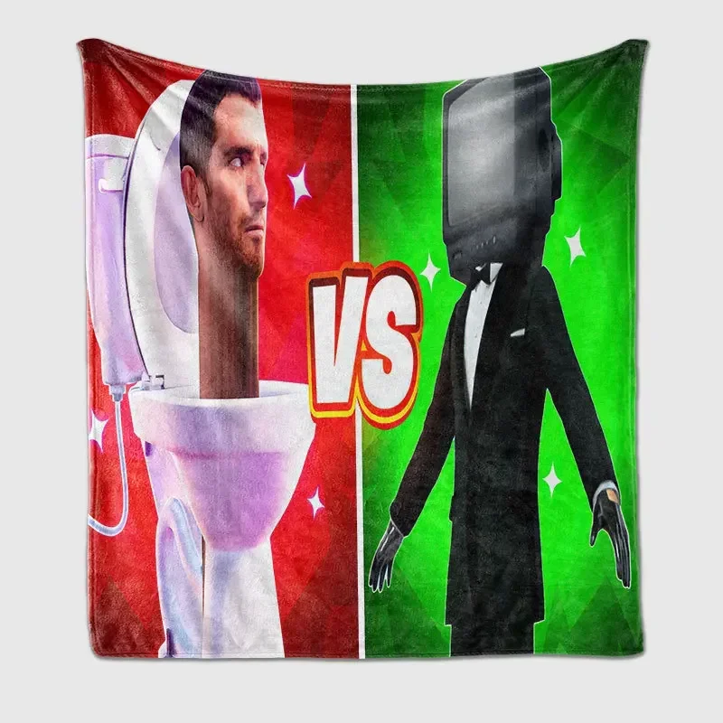 Skibidi Toilet Toilet People Two-dimensional Trend Fashion Blanket Digital Printing Flannel Blanket Nap Blanket Sofa Blanket