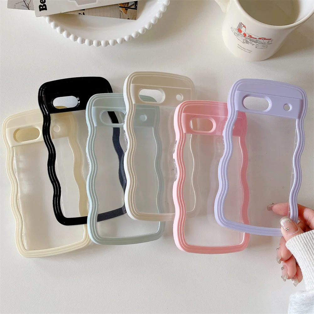 Creative Curly Wavy Transparent Shockproof Candy Case - Clear Hard Acrylic Cover