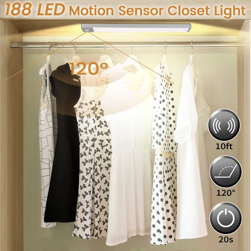 Goodland 모션 센서 LED 야간 조명, USB 충전식 램프, 스마트 옷장 조명, 침실 룸 벽 장식 5