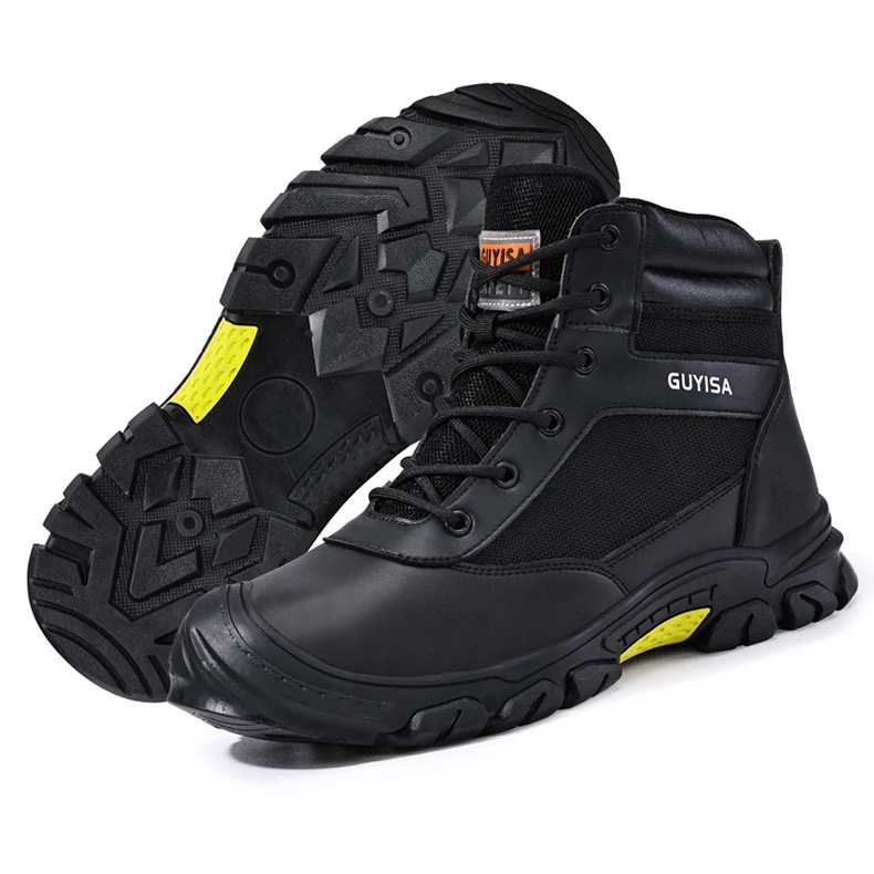 Men Safety Shoes Anti-smash Steel Toe Work Boots Anti-puncture Protective Shoes Anti-slip Wear-resistant Industrial Safety Shoes